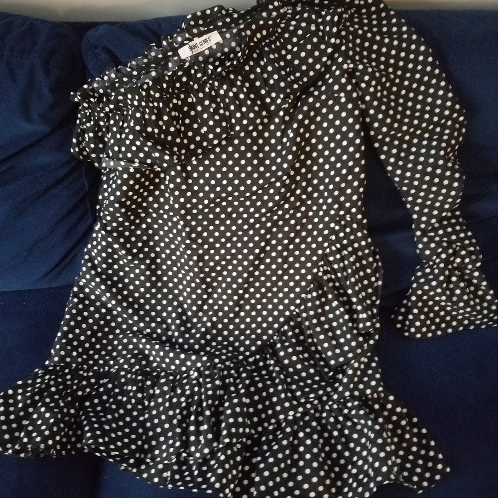 One shoulder ruffle blouse